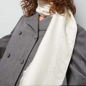 GG jacquard silk wool shawl